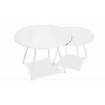 Lot de 2 tables basses de jardin en acier blanc palavas oviala