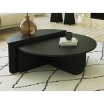 Lot de 2 tables basses - noir - aloeva