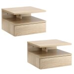 Homcom - tables de chevet - panneaux de particules - 35x32x22. 5cm - ch�ne noir