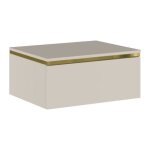 Lot de 2 tables de chevet suspendues avec 1 tiroir - beige et dor� - vukia