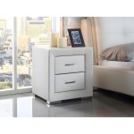 Lot de 2 tables de chevet - 2 tiroirs - simili blanc - capitole Lot de 2 tables de chevet - 2 tiroirs - simili blanc - capitole