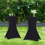 Idmarket lot de 2 tables hautes pliantes 105 cm et 2 housses noires