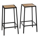 Lot de 2 tabourets bar effet ch�ne naturel aliaj - 5 five simply smart