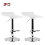 Lot de 2 tabourets de bar en cuir pu blanc - outad - rglable en hauteur - contemporain
