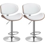 Homcom - tabourets de bar - rev�tement synth�tique - 53x52x112cm - blanc