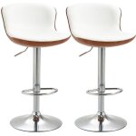 Homcom - tabouret - simili cuir - 46x50x106cm - cr�me