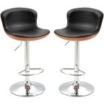 Homcom - tabouret - simili cuir - 46x50x106cm - noir