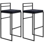 Homcom - chaises de bar - acier - 42x40x91cm - noir