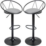Homcom - tabourets de bar - m�tal - 51x46x100cm - gris