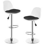 Lot de 2 tabourets de bar jeobest - goldcmn - blanc et noir - r�glables en hauteur