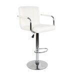 Lot de 2 tabourets de bar pivotants 360� mengda en similicuir blanc avec accoudoirs et dossier