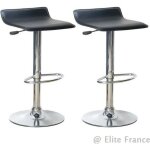 Lot de 2 tabourets de bar pivotants et rglables en hauteur 60 cm - 80 cm noir - oobest
