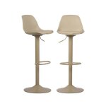 Lot de 2 tabourets de bar réglables 61. 5 / 83. 5cm - noah - simili cuir taupe - hauteur réglable. repose ... Lot de 2 tabourets de bar réglables 61. 5 / 83. 5cm - noah - simili cuir taupe - hauteur réglable. repose ...