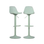 Lot de 2 tabourets de bar réglables 61. 5 / 83. 5cm - noah - simili cuir vert céladon - hauteur réglable. ... Lot de 2 tabourets de bar réglables 61. 5 / 83. 5cm - noah - simili cuir vert céladon - hauteur réglable. ...