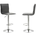 Lot de 2 tabourets de bar roca chaise haute droite pour cuisine / comptoir r�glable en hauteur et pivotante ...