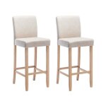 Lot de 2 tabourets de bar - tissu - beige - rovigo