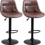 Homcom - tabourets de bar - cuir pu - 46. 5x50x108cm - marron