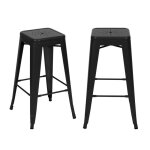 Lot de 2 tabourets pour �lot central 66 cm en m�tal noir mat - indus - rendez - vous d�co