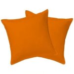 Taies doreiller - homerokk - 65x65cm - 100% coton - orange / mandarine - lavable en machine