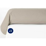 Lot de 2 taies de traversin 100% coton - beige cr�me - 85x185 cm - home linge passion - basics