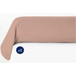 Lot de 2 taies de traversin - lovely home - lh71618 - 85 x 185 cm - rose