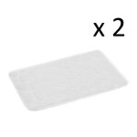 Lot de 2 tapis de bain � motif galets tapis salle de bain antid�rapant en microfibre coloris blanc - ...