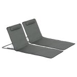 Outsunny - lot de 2 tapis de plage - tissu oxford - 124x53x45cm - gris