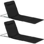 Outsunny - lot de 2 tapis de plage - acier - 134x48x45cm - noir