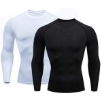 Lot de 2 tee shirt compression homme maillot running baselayer manches longues