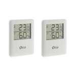 Lot de 2 thermomtres hygromtres magntiques lcd - blanc - otio