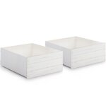 Lot de 2 tiroirs pour lit cabane enfant rustique 90x190 cm en bois blanchi / gris - martin