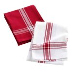 Lot de 2 torchons cuisiline 50x70cm bordeaux