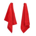 Lot de 2 torchons de cuisine 50x50 cm ponge pure kitchen terry rouge