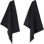 Lot de 2 torchons de cuisine 50x50 cm nid dabeille pure kitchen waffle noir Lot de 2 torchons de cuisine 50x50 cm nid dabeille pure kitchen waffle noir