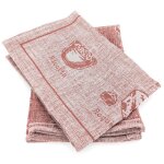 Lot de 2 torchons de cuisine pur coton 50x70 cm motif fromage cheese rouge