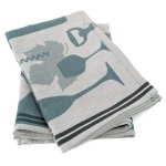 Lot de 2 torchons de cuisine pur coton vitis - linnea - 50x70 cm - motif vin - vert