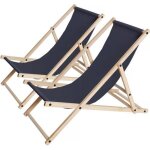 Lot de 2 transats en bois chilienne - 107 x 56. 5 x 81 cm - gris