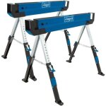 Lot de 2 trteaux de chantier en acier scheppach mwb600 - 820mm - 600kg par trteau