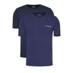 Tshirt stretch - emporio armani - lot de 2 - bleu - ajuste - manches courtes