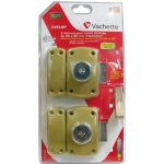 Lot de 2 verrous à bouton cyclop - vachette - 45 mm - 6 clés - corps en acier embouti bronze Lot de 2 verrous à bouton cyclop - vachette - 45 mm - 6 clés - corps en acier embouti bronze