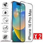 Vitre de protection - antechpro - iphone 16 pro max - verre tremp - lot de 2 - protection intgrale
