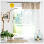 Lot de 2 voilages  anneau 140 x 240 cm en polycoton sabl + jute leana beige