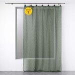 Lot de 2 voilages à anneaux 140 x 240 cm voile tissé linka kaki Lot de 2 voilages à anneaux 140 x 240 cm voile tissé linka kaki