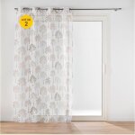 Lot de 2 voilages � ?illets 140 x 240 cm - voile sabl� imprim� palmea naturel