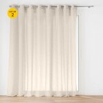 Lot de 2 voilage à ?illets grande largeur 300 x 240 cm voile tissé carlin beige Lot de 2 voilage à ?illets grande largeur 300 x 240 cm voile tissé carlin beige