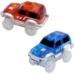 Lot de 2 voitures lumineuses pour le circuit flexible et lumineux