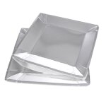 Assiettes en carton - homea - carrées - 23cm - lot de 20 - couleur argent Assiettes en carton - homea - carrées - 23cm - lot de 20 - couleur argent
