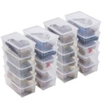 Lot de 20 boites de rangement pour chaussures en plastique transparent avec couvercle sundis clear box ...