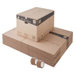 Pack and move - lot 20 cartons d�m�nagement xxl - 80 x 60 x 50 cm - poign�es renforc�es - 2 adh�sifs ...