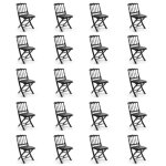 Lot de 20 chaises pliantes napoleon iii noir - oviala